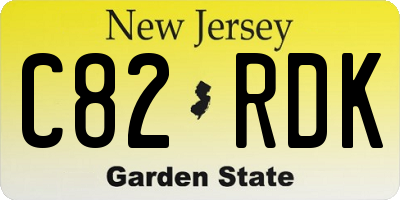 NJ license plate C82RDK