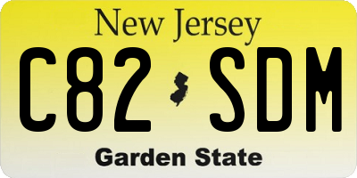 NJ license plate C82SDM