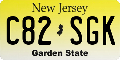 NJ license plate C82SGK