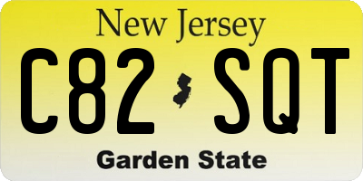 NJ license plate C82SQT