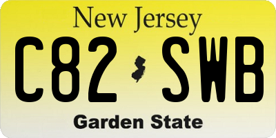 NJ license plate C82SWB
