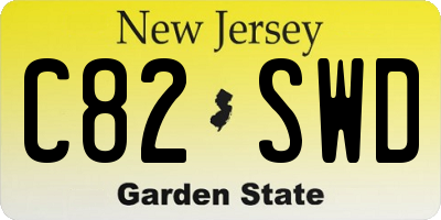 NJ license plate C82SWD