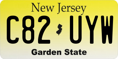NJ license plate C82UYW