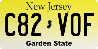 NJ license plate C82VOF