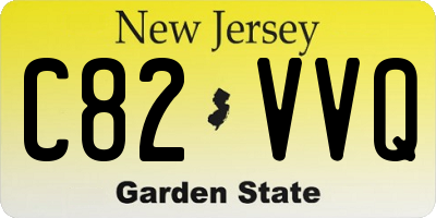 NJ license plate C82VVQ