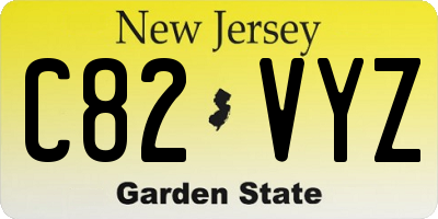 NJ license plate C82VYZ