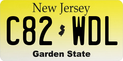 NJ license plate C82WDL