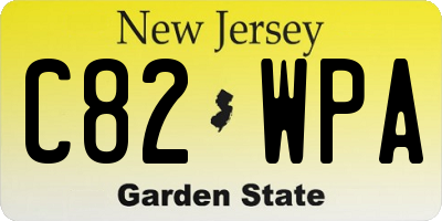 NJ license plate C82WPA