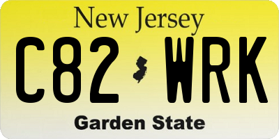 NJ license plate C82WRK