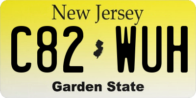 NJ license plate C82WUH