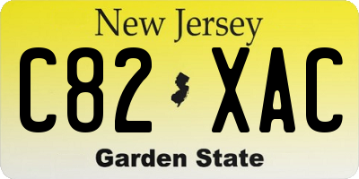 NJ license plate C82XAC