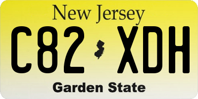 NJ license plate C82XDH