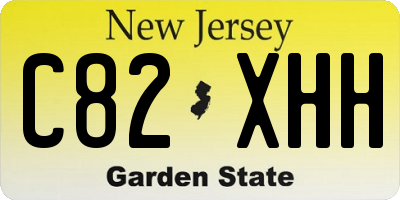 NJ license plate C82XHH