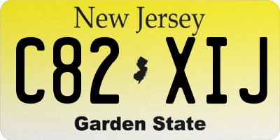 NJ license plate C82XIJ