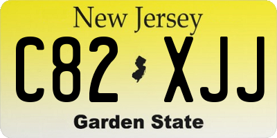 NJ license plate C82XJJ