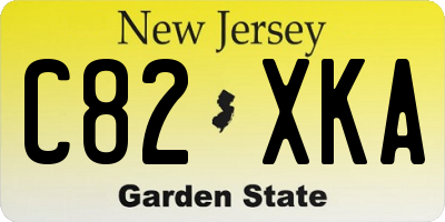 NJ license plate C82XKA