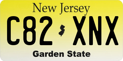 NJ license plate C82XNX