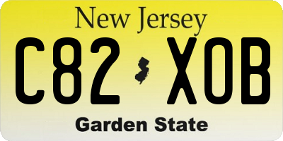 NJ license plate C82XOB