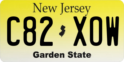 NJ license plate C82XOW
