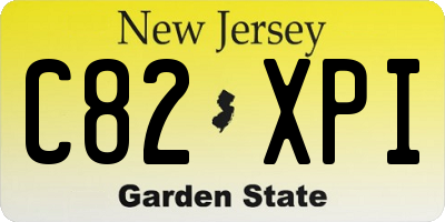 NJ license plate C82XPI