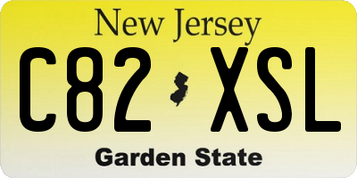 NJ license plate C82XSL