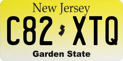 NJ license plate C82XTQ