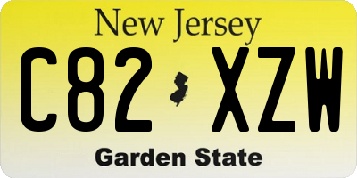 NJ license plate C82XZW