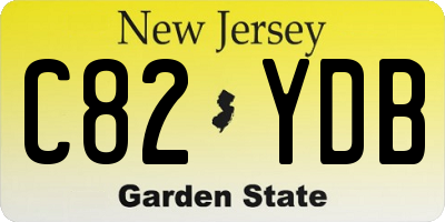 NJ license plate C82YDB