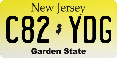 NJ license plate C82YDG