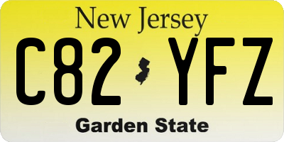 NJ license plate C82YFZ