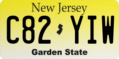 NJ license plate C82YIW