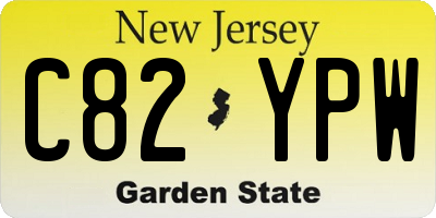 NJ license plate C82YPW
