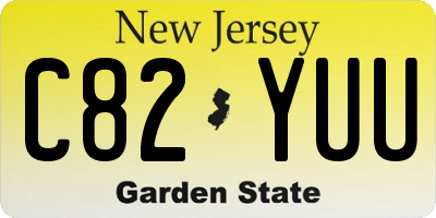 NJ license plate C82YUU