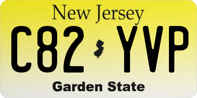 NJ license plate C82YVP