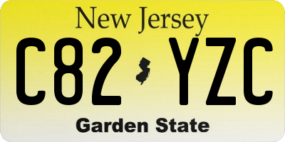 NJ license plate C82YZC