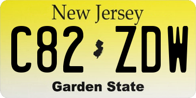 NJ license plate C82ZDW