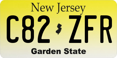 NJ license plate C82ZFR