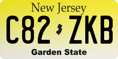 NJ license plate C82ZKB