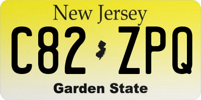 NJ license plate C82ZPQ