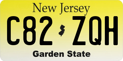 NJ license plate C82ZQH