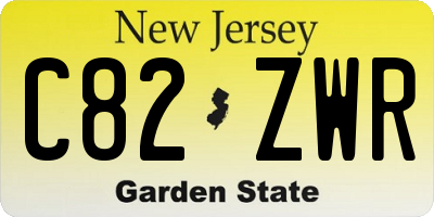 NJ license plate C82ZWR