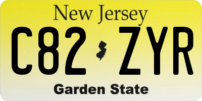 NJ license plate C82ZYR