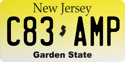 NJ license plate C83AMP