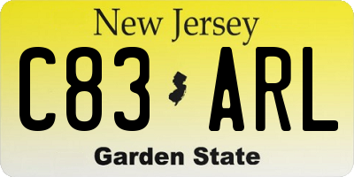 NJ license plate C83ARL