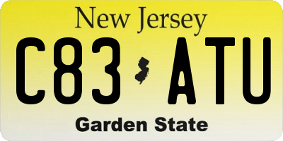 NJ license plate C83ATU