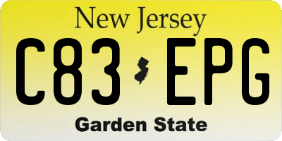 NJ license plate C83EPG