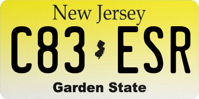 NJ license plate C83ESR