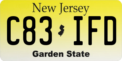 NJ license plate C83IFD