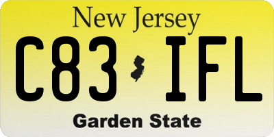 NJ license plate C83IFL