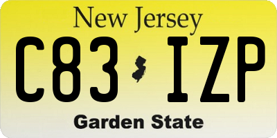 NJ license plate C83IZP